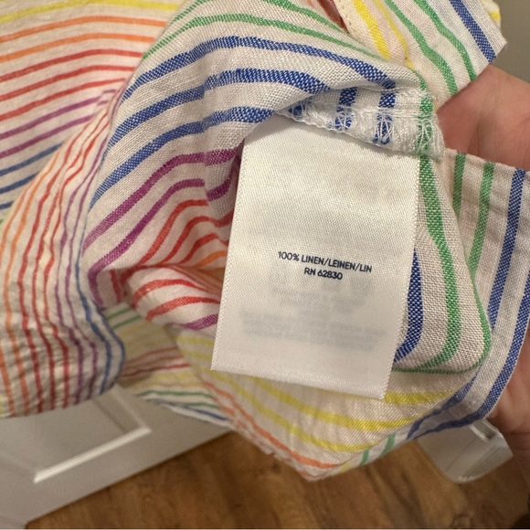 Lands End rainbow linen shirt - XL Tall 100% - Picture 5 of 5